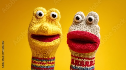 Colorful Sock Puppets Display