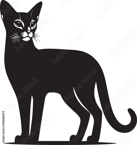 cat silhouette vector, cat silhouette drawing, logo vector