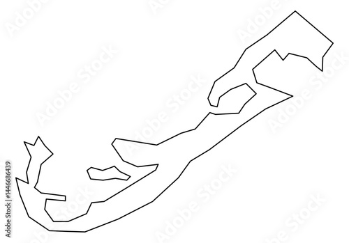 Bermuda Outline Map Vector - Editable Country Border