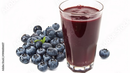 Wallpaper Mural A transparent glass filled with blueberry juice placed on an isolated white background showing its rich color and clarity overlay cut out on isolated transparent removed background Torontodigital.ca
