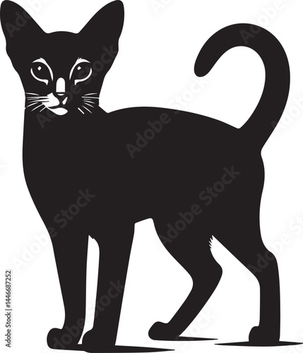 cat silhouette vector, cat silhouette drawing, logo vector