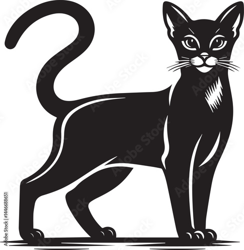 cat silhouette vector, cat silhouette drawing, logo vector