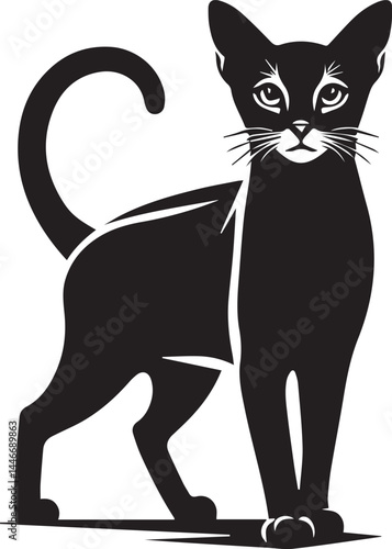 cat silhouette vector, cat silhouette drawing, logo vector