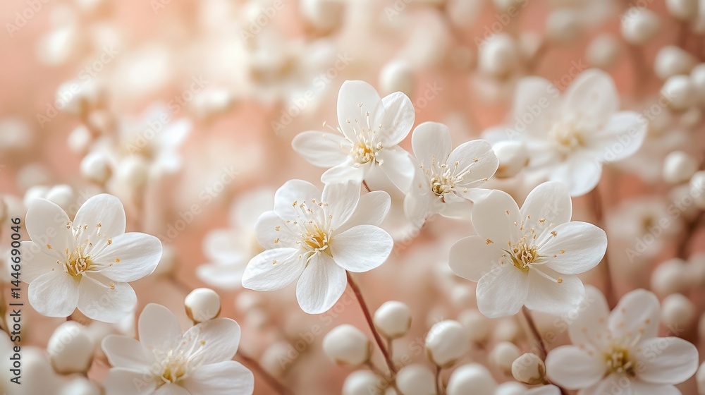 Close-Up of Delicate White Blossoms in an Ethereal Floral Arrangement Close-Up of Delicate White Blossoms in an Ethereal Floral Arrangement