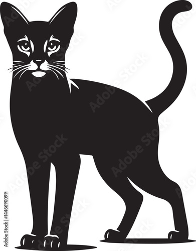 cat silhouette vector, cat silhouette drawing, logo vector