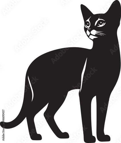 cat silhouette vector, cat silhouette drawing, logo vector