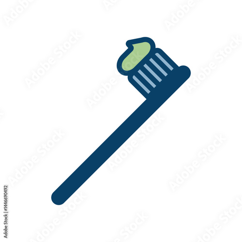 歯磨き粉のついた歯ブラシのアイコンイラスト