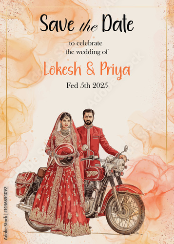 Beautiful indian wedding invites with couples 