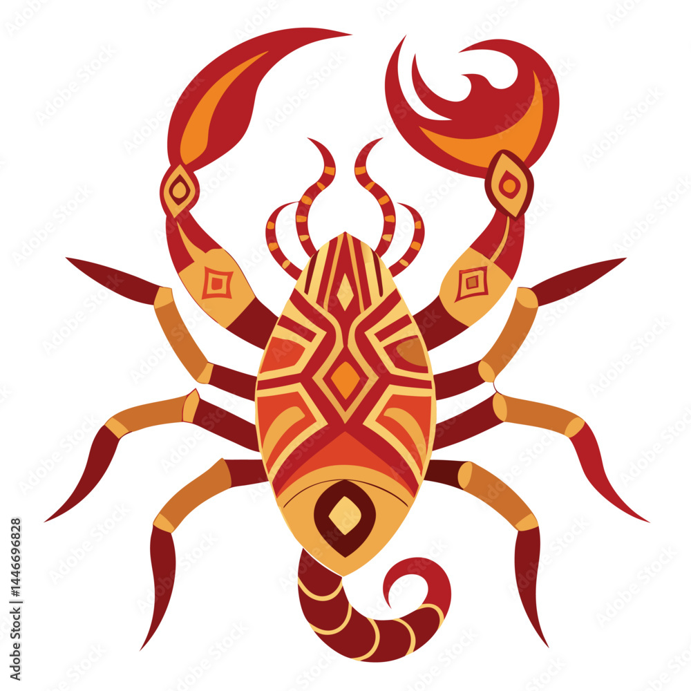 A stylized-scorpion-with-intricate-pattern A stylized-scorpion-with-intricate-pattern