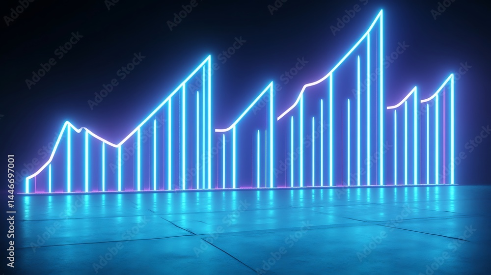 Neon Growth Chart on Floor Neon Growth Chart on Floor