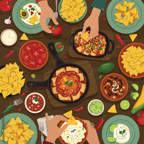 Festive Mexican Fiesta Table Spread