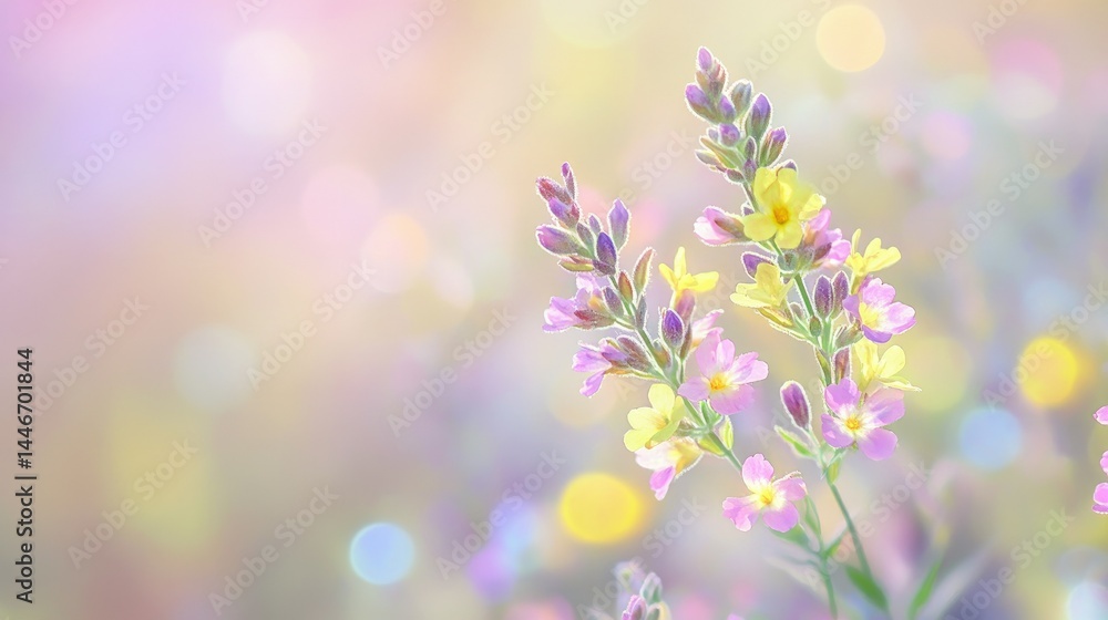 Pastel colored wildflowers in soft focus. Pastel colored wildflowers in soft focus.