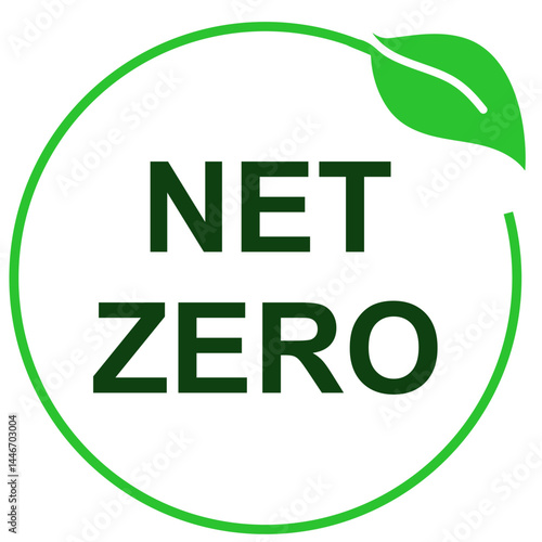 Net zero icon vector for carbon balance, emission goals, and climate policy. Ideal for sustainability design, eco standards, and environmental responsibility illustrations.