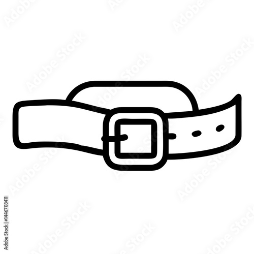 Santa's Belt Icon with Square Buckle, Vector Design