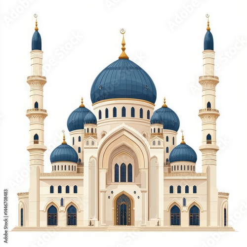 Wallpaper Mural Grand Mosque with Blue Domes and White Minarets Torontodigital.ca