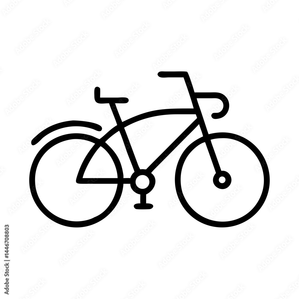 Minimalist Bicycle Vector Line Art, Black Icon Illustration Minimalist Bicycle Vector Line Art, Black Icon Illustration