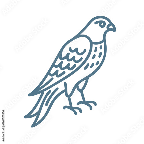 Minimalist Merlin Bird Icon Vector Illustration