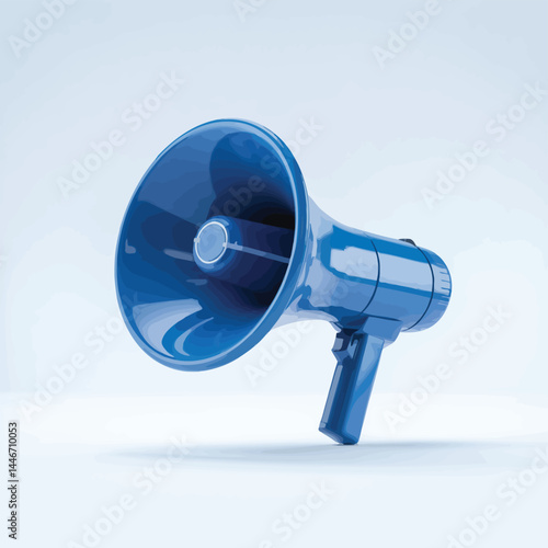 Blue Megaphone Announcement Public Address System