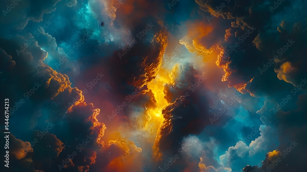 Fototapeta premium Abstract colorful cloudscape