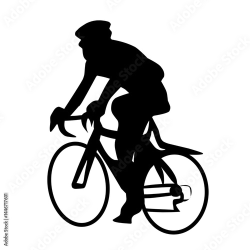 cycling man silhouette icon set