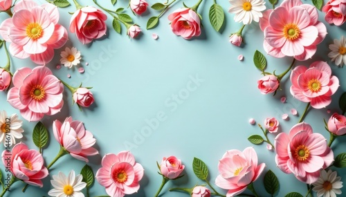 Artificial flower wall with pastel colors and delicate patterns, elegant decor, pastel colors, vintage style