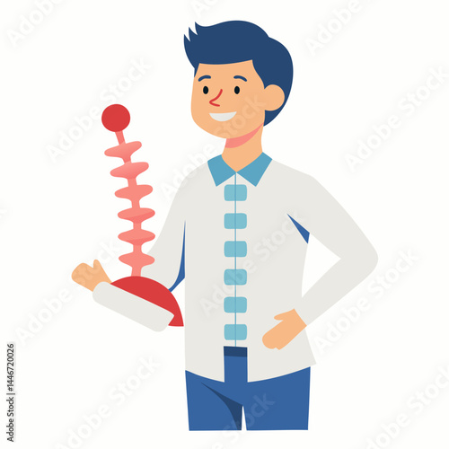 cartoon character of a man with a pointer