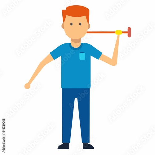 cartoon builder with wrench