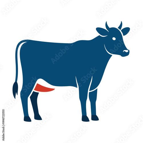 Silhouette-color-cow-logo-icon-vector-illustration  