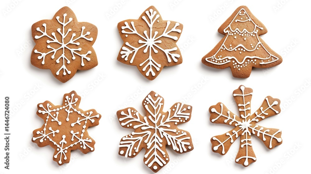 A gingerbread cookie presented in isolation on a spotless white background, clearly revealing the unique shape and charming details of this delicious treat. The cookie's distinct gingerbread aroma see A gingerbread cookie presented in isolation on a spotless white background, clearly revealing the unique shape and charming details of this delicious treat. The cookie's distinct gingerbread aroma see