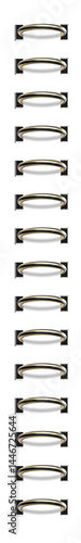 Realistic black gold binder ring.