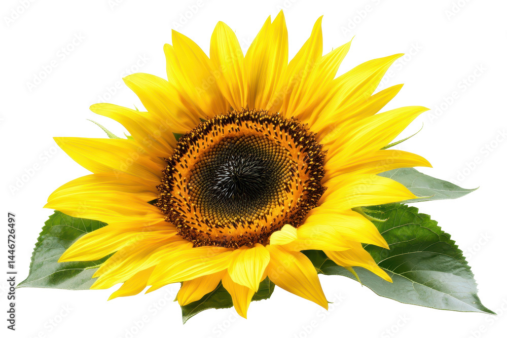 Obraz premium Single, radiant sunflower with vibrant yellow petals and a dark center against a simple black backdrop, showcasing the flower's detailed texture and color.