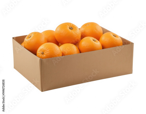 oranges in box isolated on white background png