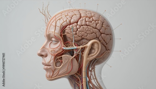 Human Cranial Nerves Detailed 3D Medical Rendering