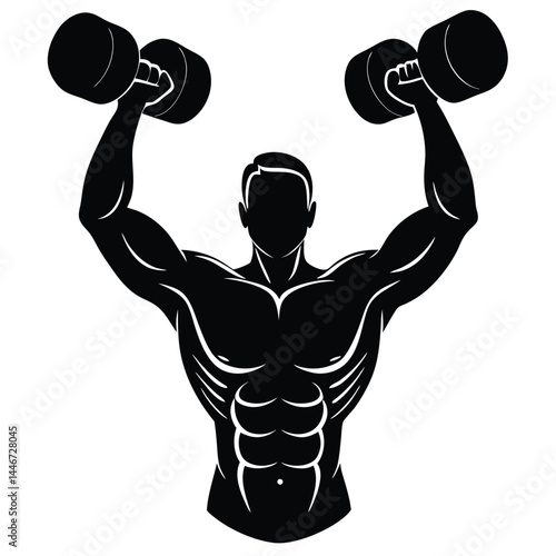A silhouette-of-a-muscular-bodybuilder 