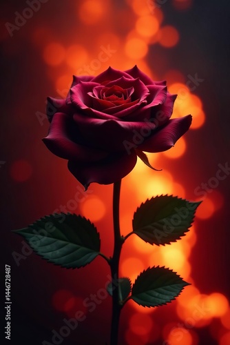 Black roses with fiery background emitting flames, Black rose, petals, fire