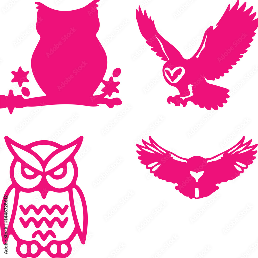 Naklejka premium Owl bundil simple icon. Vector ICON all icon Viktor 