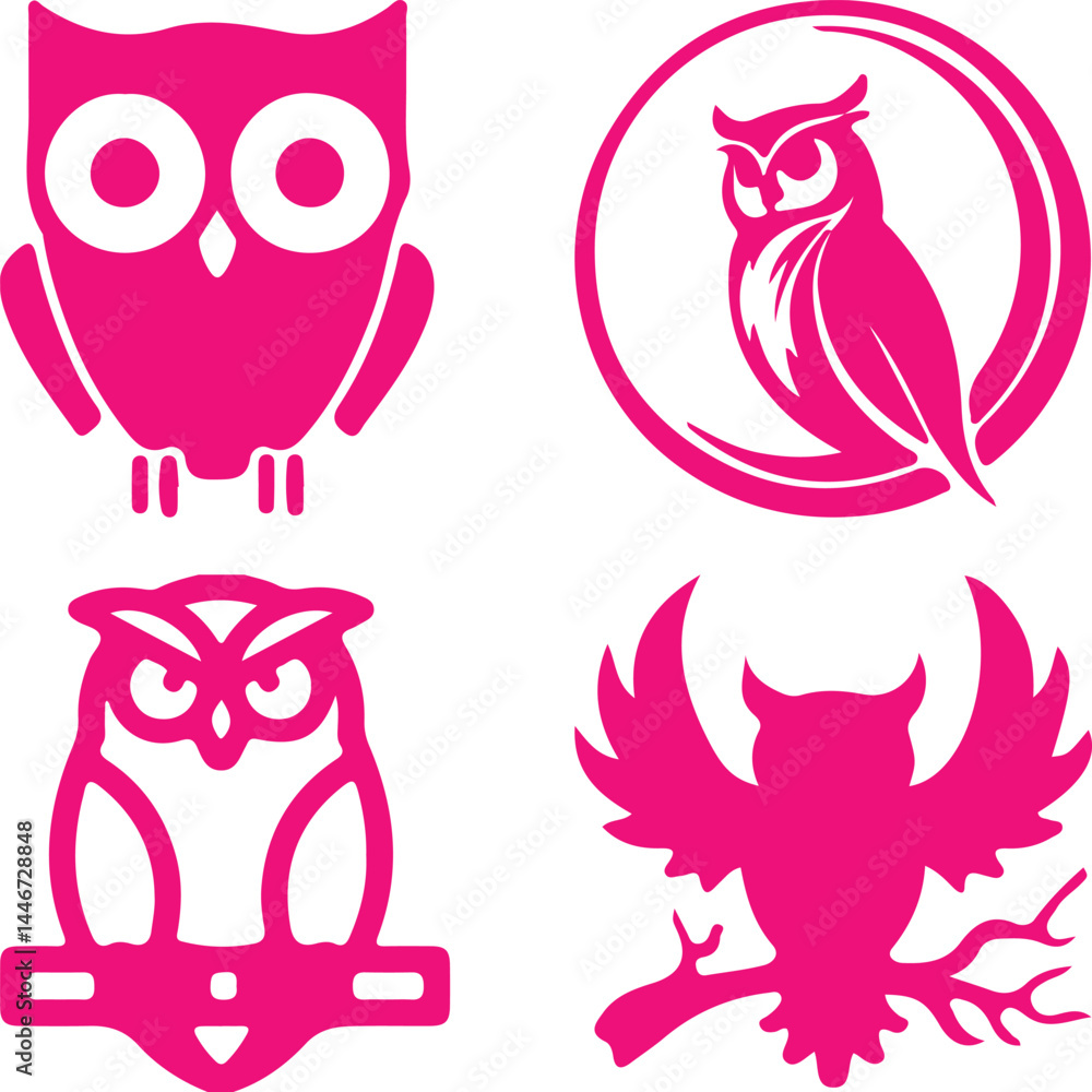 Fototapeta premium Owl bundil simple icon. Vector ICON all icon Viktor 