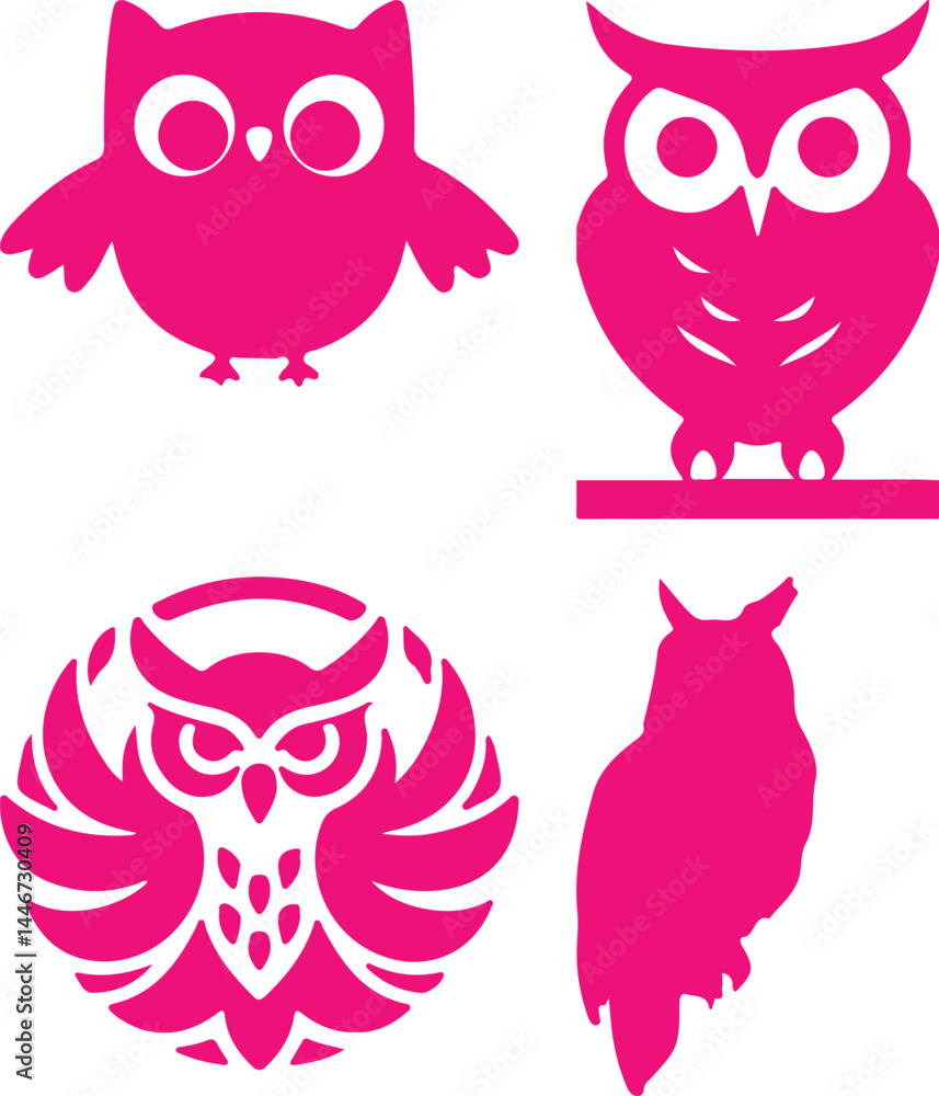 Obraz premium Owl bundil simple icon. Vector ICON all icon Viktor 