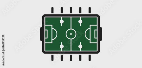 Simple Green Foosball Tabletop Icon Illustration