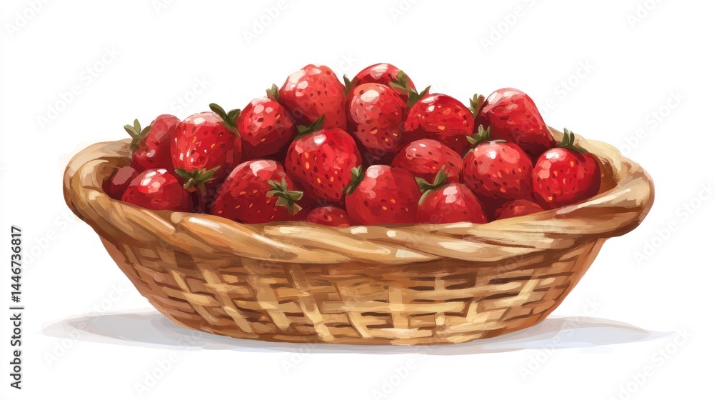 Fresh strawberries in a woven basket (1) Fresh strawberries in a woven basket (1)