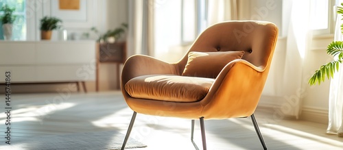 A modern minimalist home interior design with clean lines, sleek furniture, and neutral color palette, featuring an open-concept living space