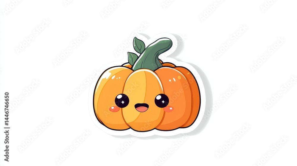 Obraz premium Cute Cartoon Pumpkin Character