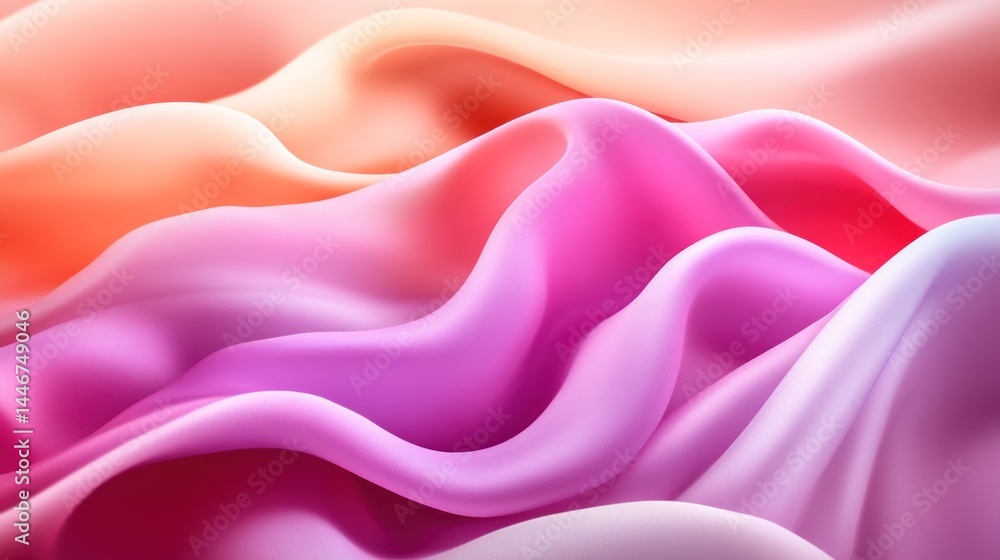 Obraz premium Delicate silk fabric draped in soft, gradient hues.