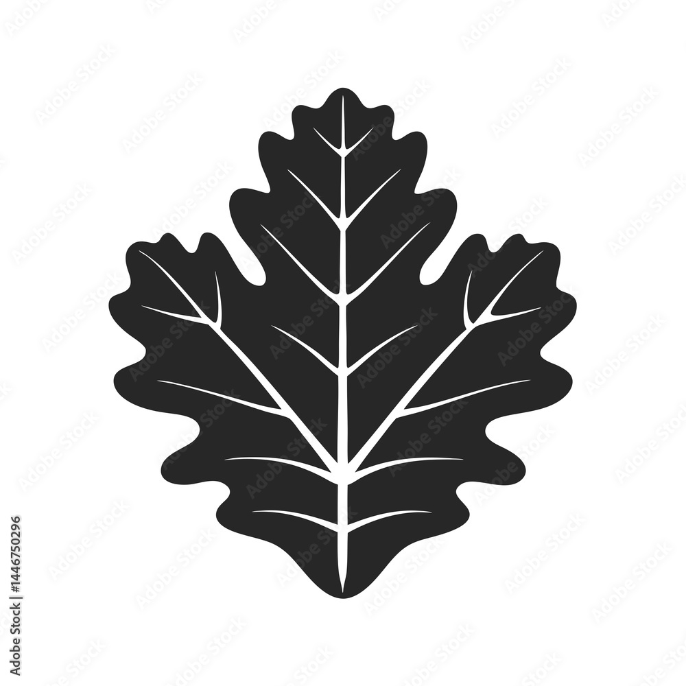 Fototapeta premium Leaf icon silhouette vector illustration