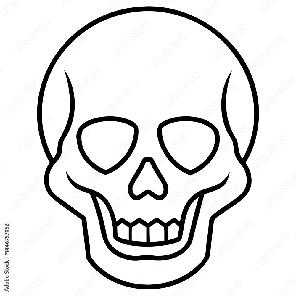 Fototapeta premium skull vector line art or vector outline isolated on a transparent background