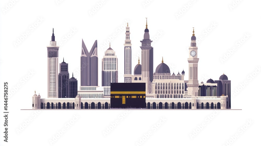 Naklejka premium Islamic holy city skyline (2)