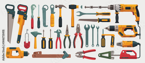 Collection of Various Hand and Power Tools for Construction and Repair
