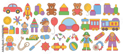 Colorful Collection of Cute Cartoon Toys for Kids