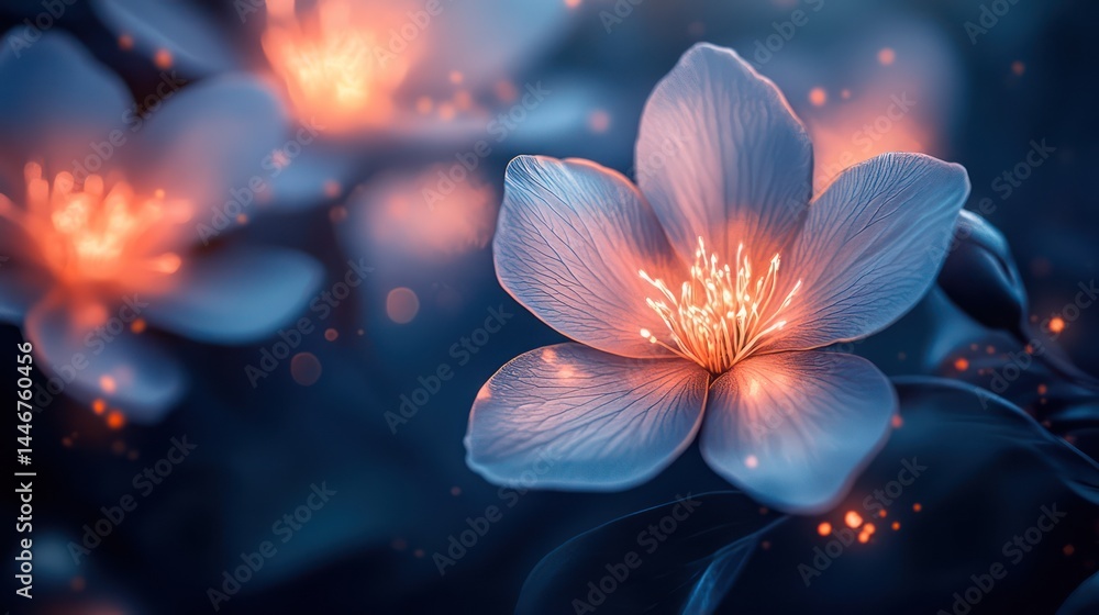 Glowing Flowers in a Mystical Garden Glowing Flowers in a Mystical Garden