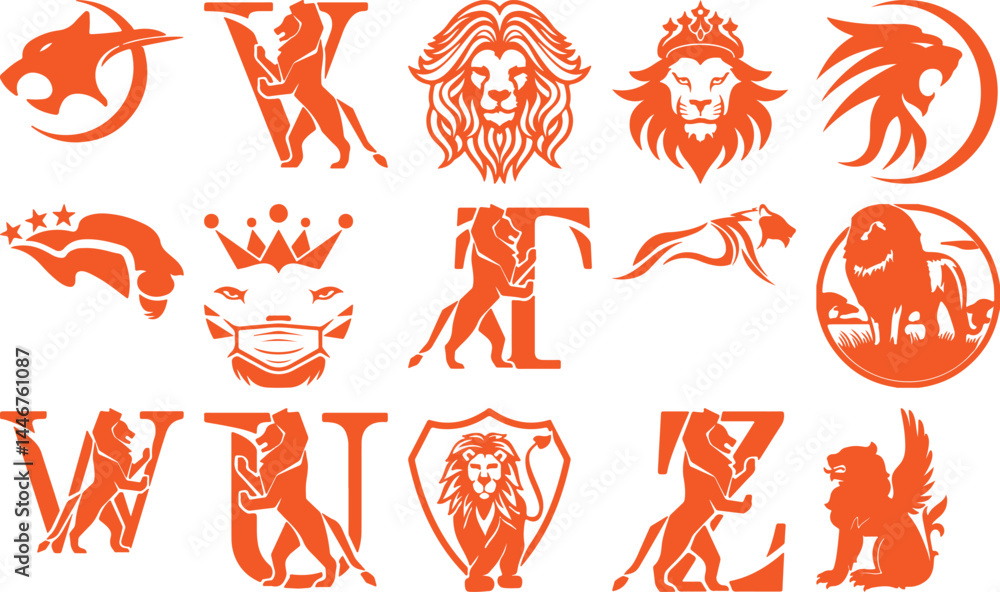 Lion bundil simple icon. Vector ICON all icon Viktor Lion bundil simple icon. Vector ICON all icon Viktor